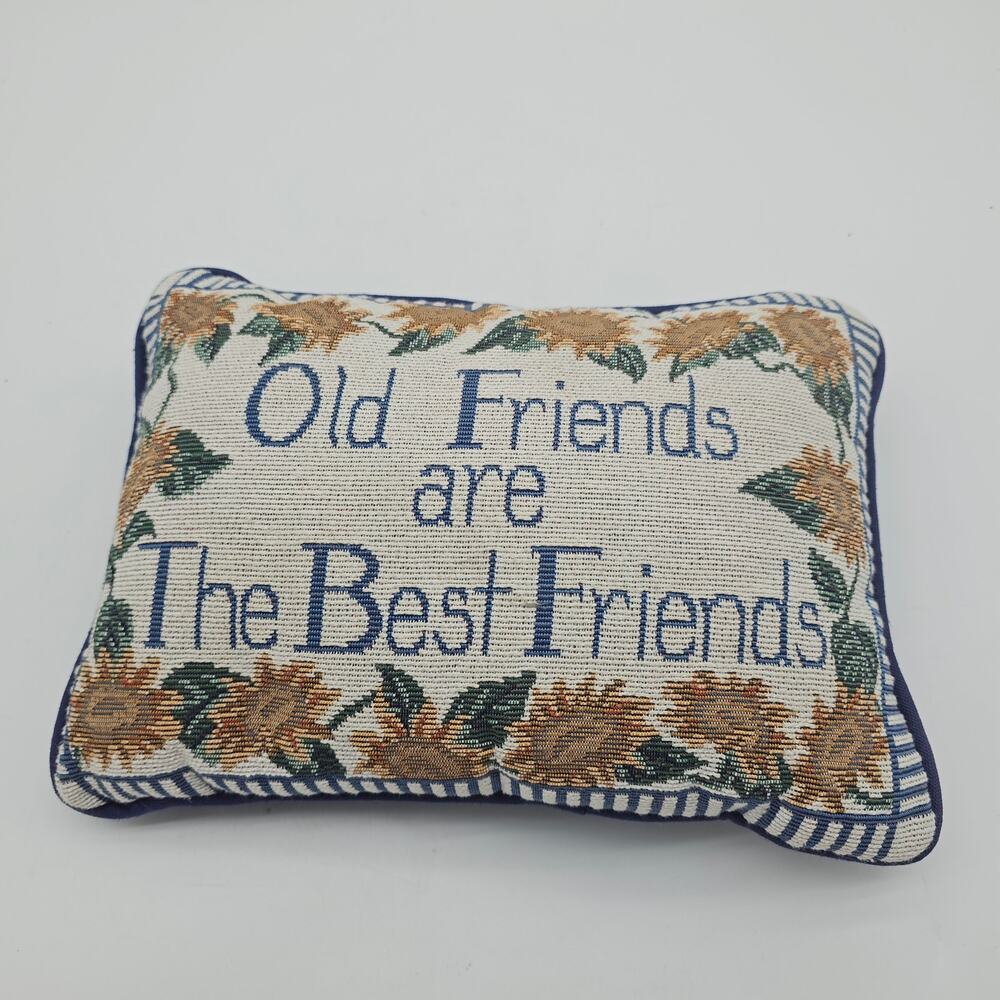 Tapestry Throw Pillow-"Old Friends Are The Best Friends" Home Decor Sunflower‎